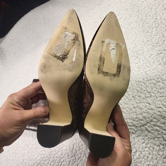 Steve Madden Evey brown snakeskin print knee-high heel boots Womens size 8M - Picture 3 of 4